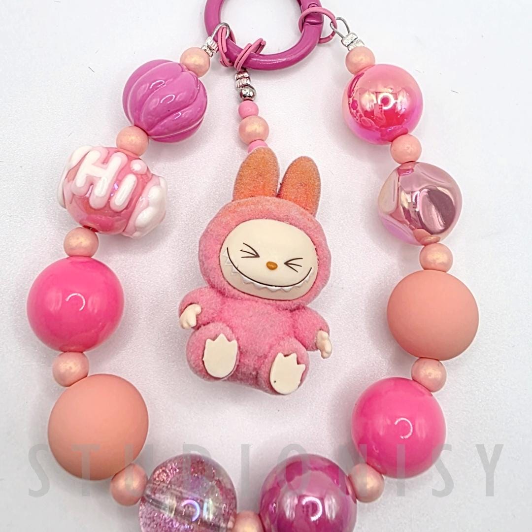 StudioNisy LABUYOGA The Monsters soft short fur Bean oneofakind handmade yoga lazy - keychain or phone charm