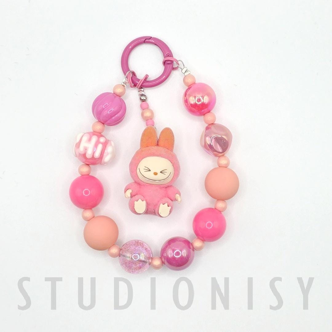 StudioNisy LABUYOGA The Monsters soft short fur Bean oneofakind handmade yoga lazy - keychain or phone charm