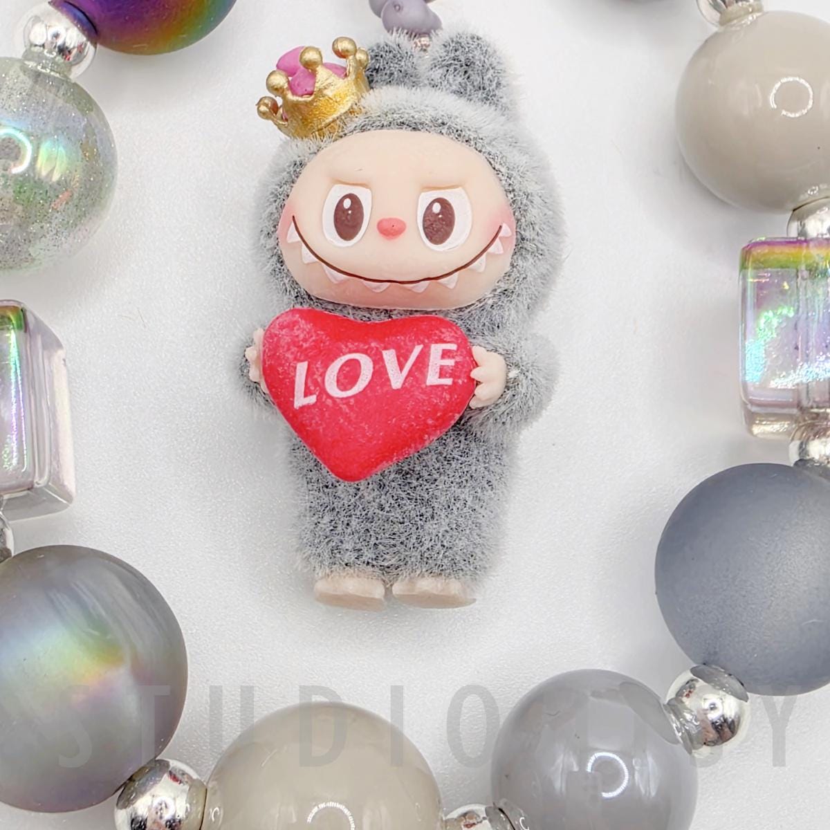 StudioNisy Handmade keychain/phone strap Labubu The Monsters LOVE POPMART Bean 2