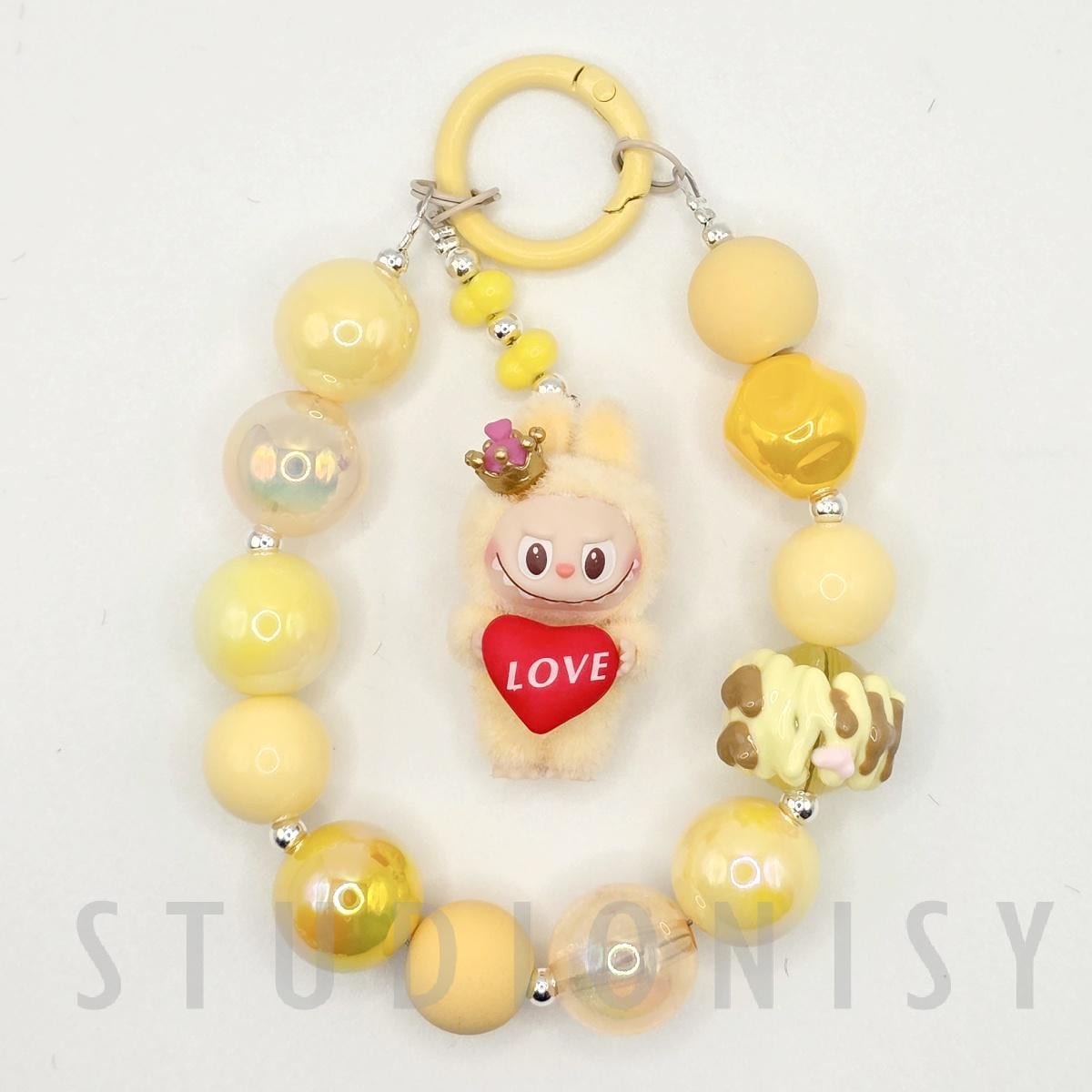 StudioNisy Handmade keychain/phone strap Labubu The Monsters LOVE POPMART Bean 2