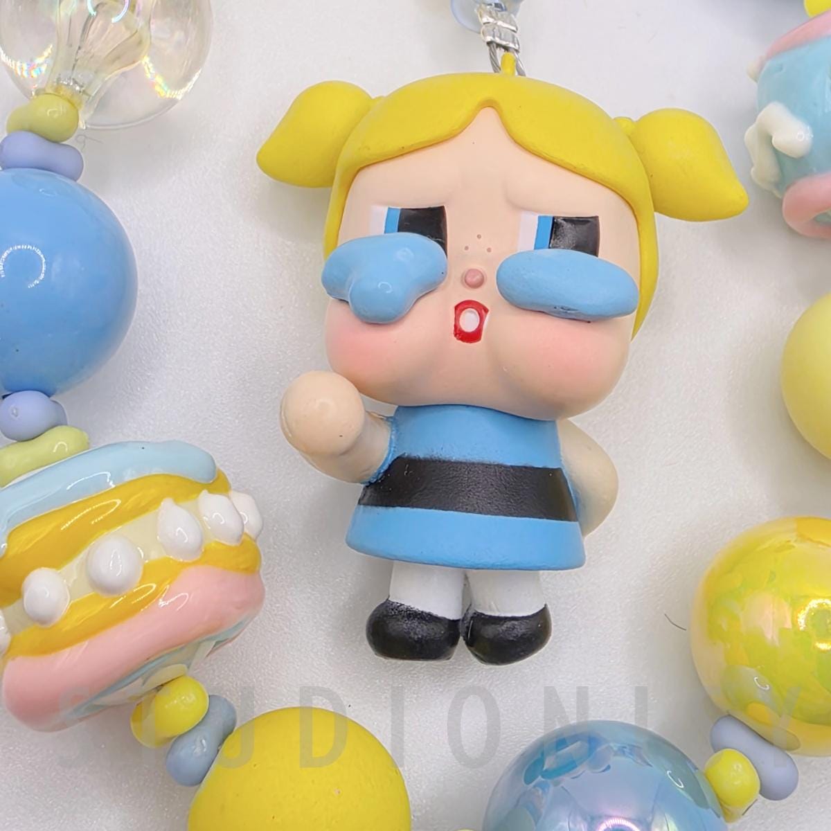 StudioNisy Handmade Crybaby Powerpuff beaded keychain or phone charm bag charm