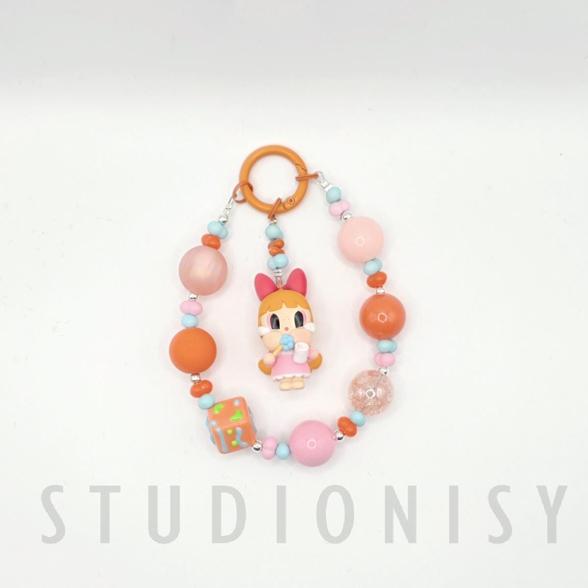 StudioNisy Handmade Crybaby Powerpuff beaded keychain or phone charm bag charm
