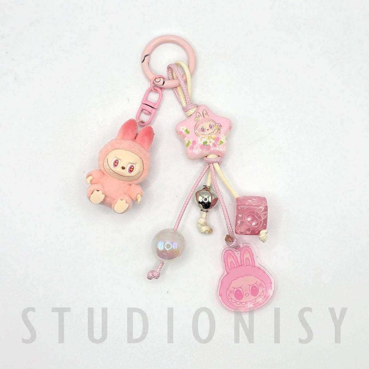 StudioNisy Labu Bean with Labu beads one-of-a-kind handmade - keychain or phone charm