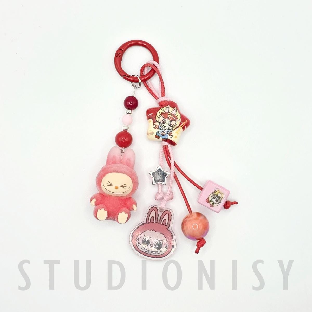StudioNisy Labu Bean with Labu beads one-of-a-kind handmade - keychain or phone charm