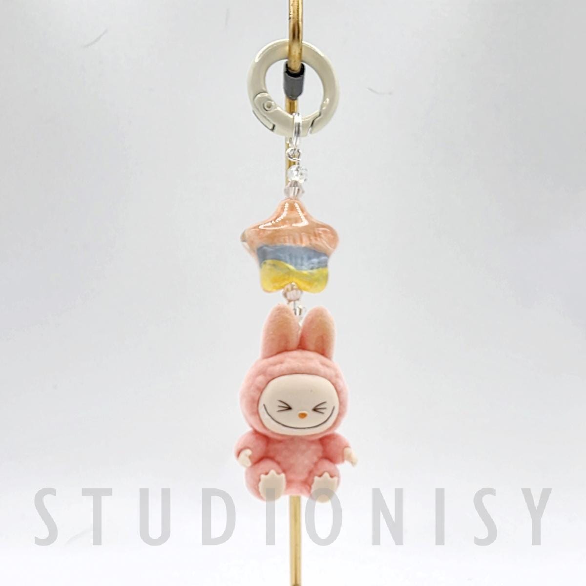 StudioNisy Handmade Labubu Crybaby Bean with custom special bead - handmade keychain or phone charm