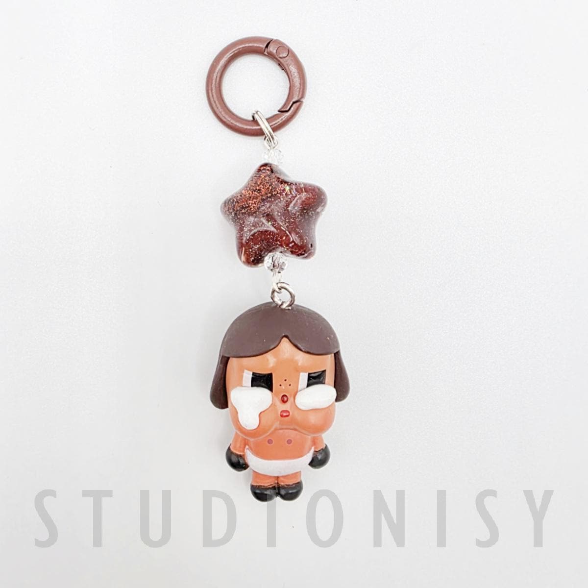 StudioNisy Handmade Labubu Crybaby Bean with custom special bead - handmade keychain or phone charm