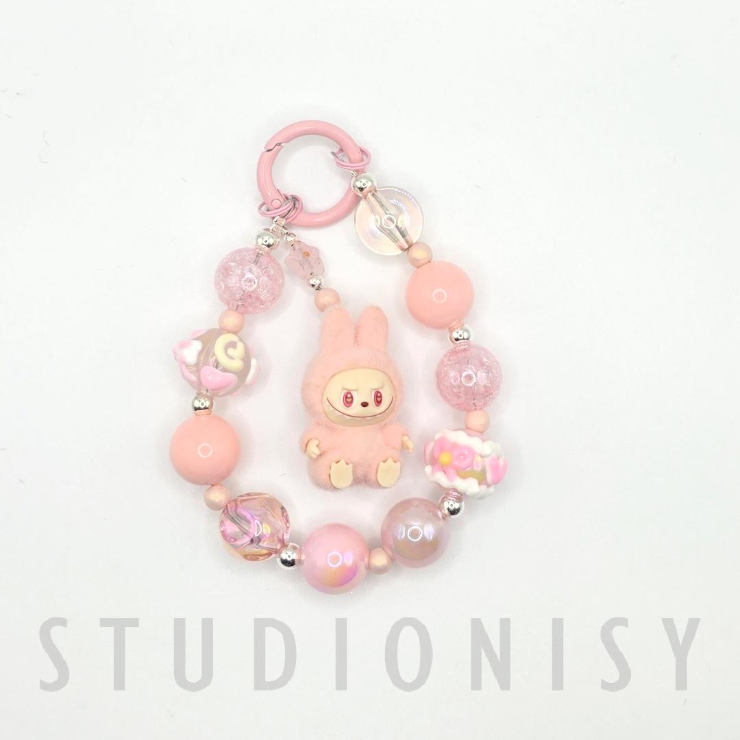 StudioNisy LABUBU Have a Seat The Monsters soft short fur Bean oneofakind - keychain or phone charm