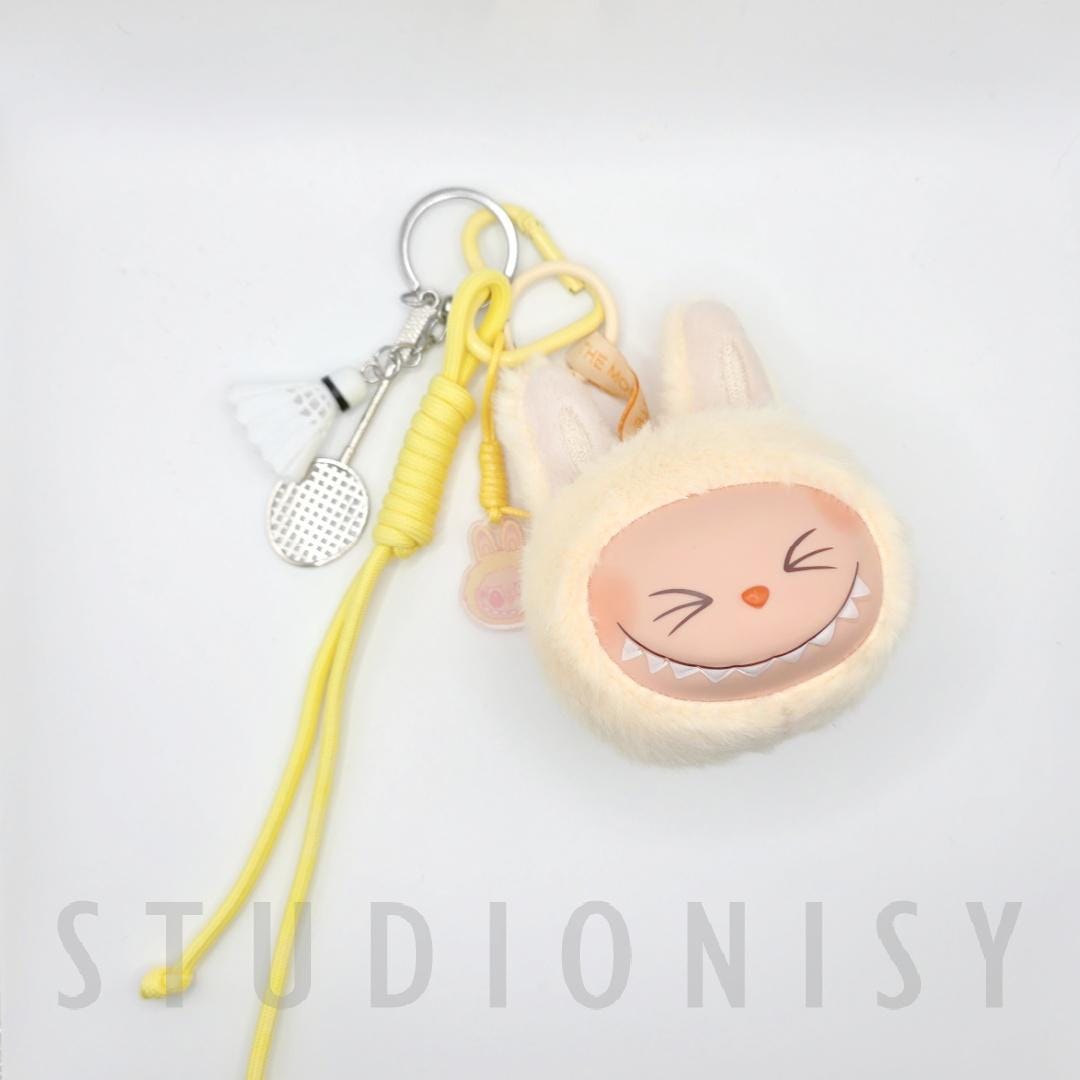 StudioNisy Handmade Labu Head Plushy keychain, or bag charm Labubu head,