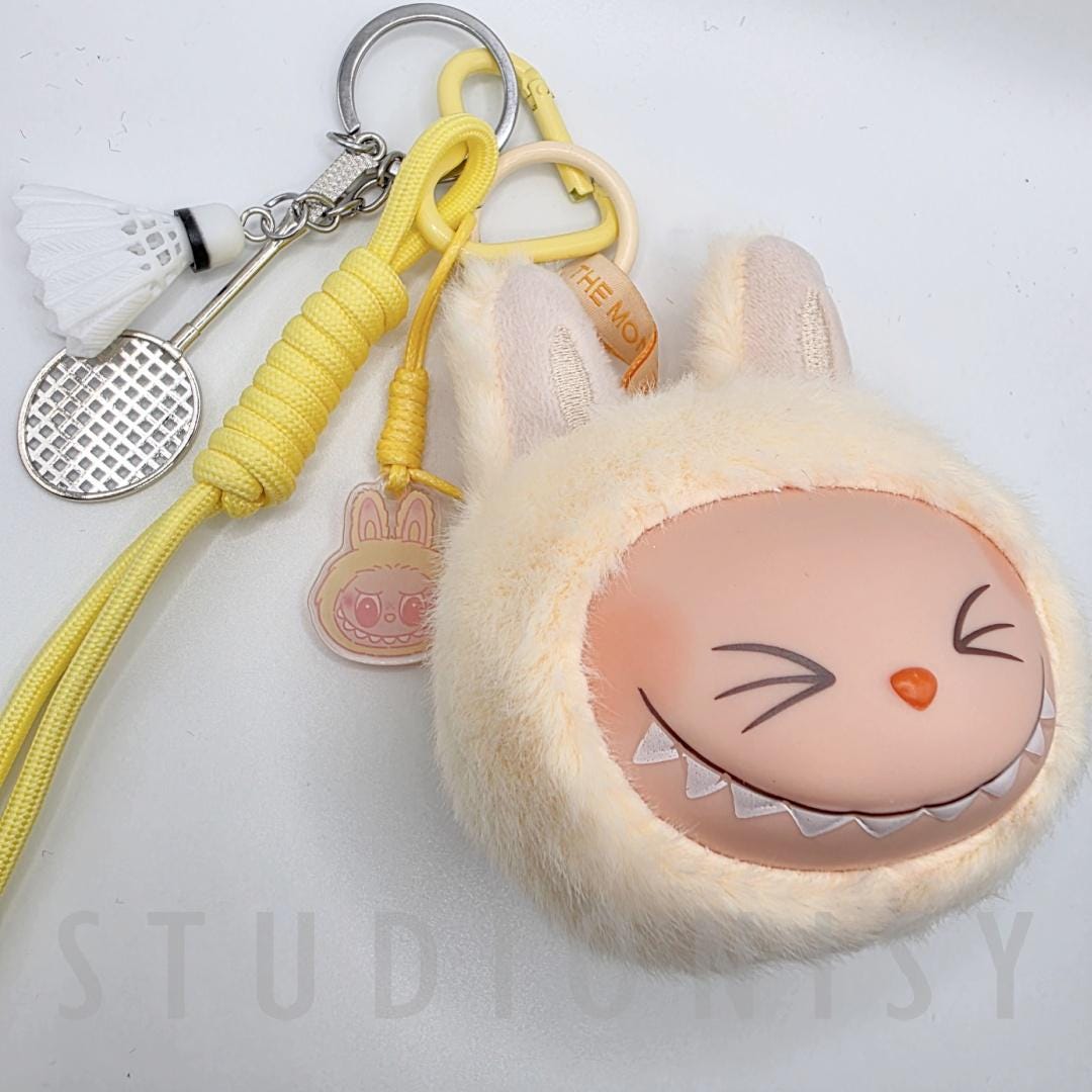 StudioNisy Handmade Labu Head Plushy keychain, or bag charm Labubu head,
