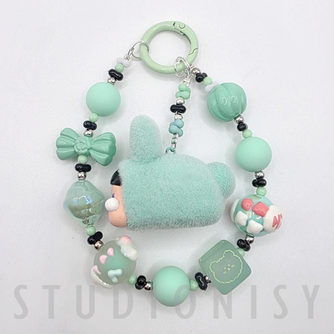 StudioNisy Handmade Crybaby Powerpuff beaded keychain or phone charm bag charm