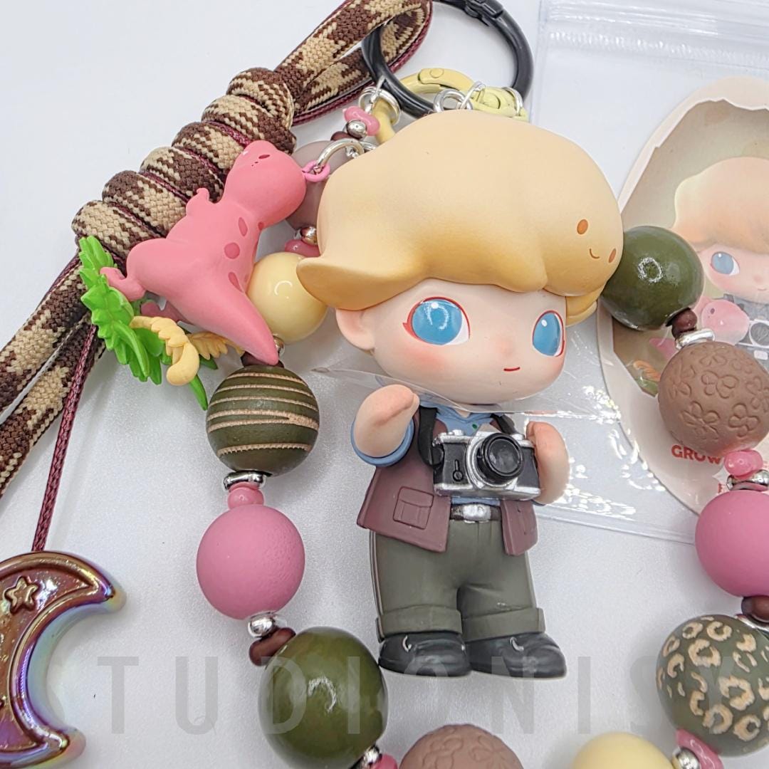 StudioNisy Popmart Blindbox Authentic Figure keychain with beaded chain | phone or bag charm | Crybaby | Twinkle Twinkle | Dimoo