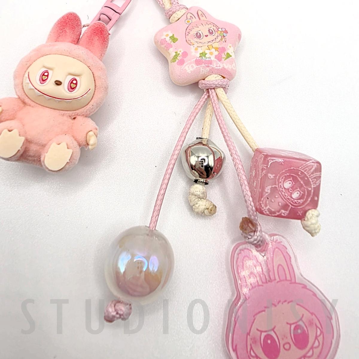 StudioNisy Labu Bean with Labu beads one-of-a-kind handmade - keychain or phone charm