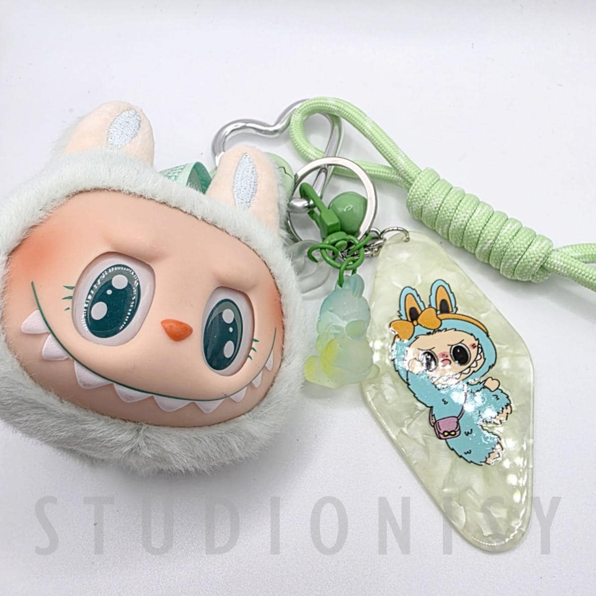StudioNisy Handmade Labu Head Plushy keychain, or bag charm Labubu head,
