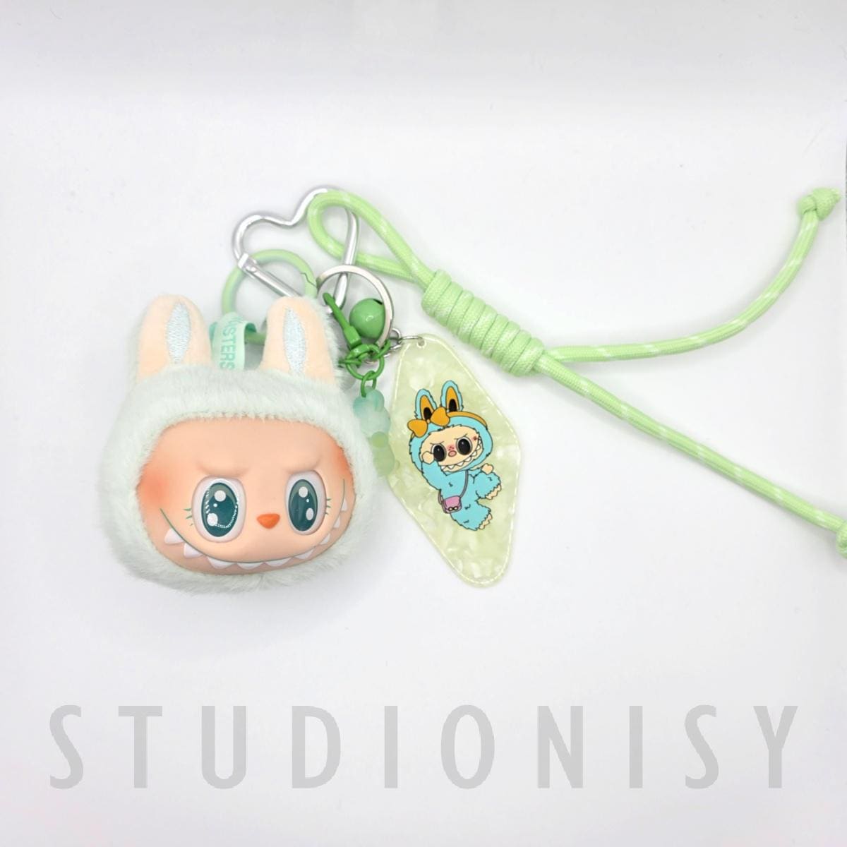 StudioNisy Handmade Labu Head Plushy keychain, or bag charm Labubu head,