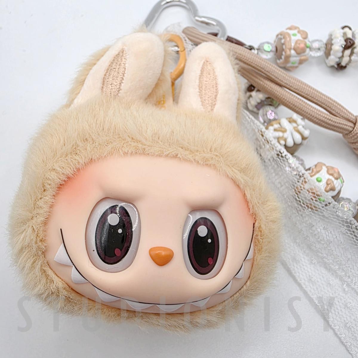 StudioNisy Handmade Labu Head Plushy keychain, or bag charm Labubu head,