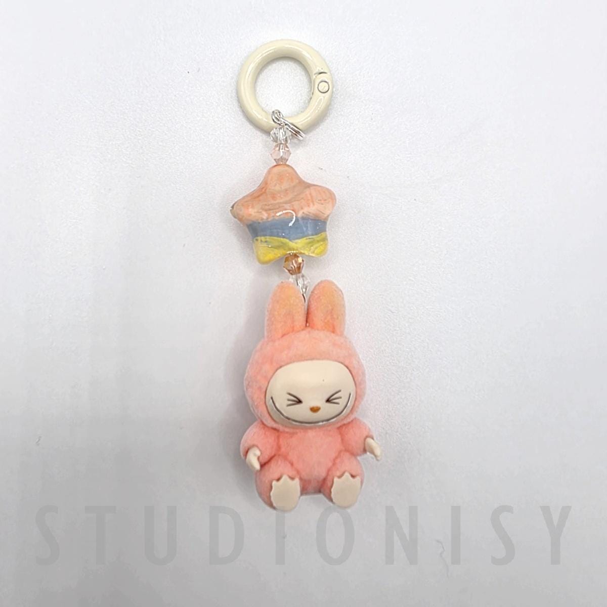 StudioNisy Handmade Labubu Crybaby Bean with custom special bead - handmade keychain or phone charm