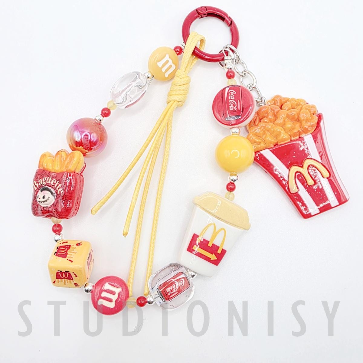 StudioNisy Cute beaded keychains, phone chains or bag charm McDs, plastic charms