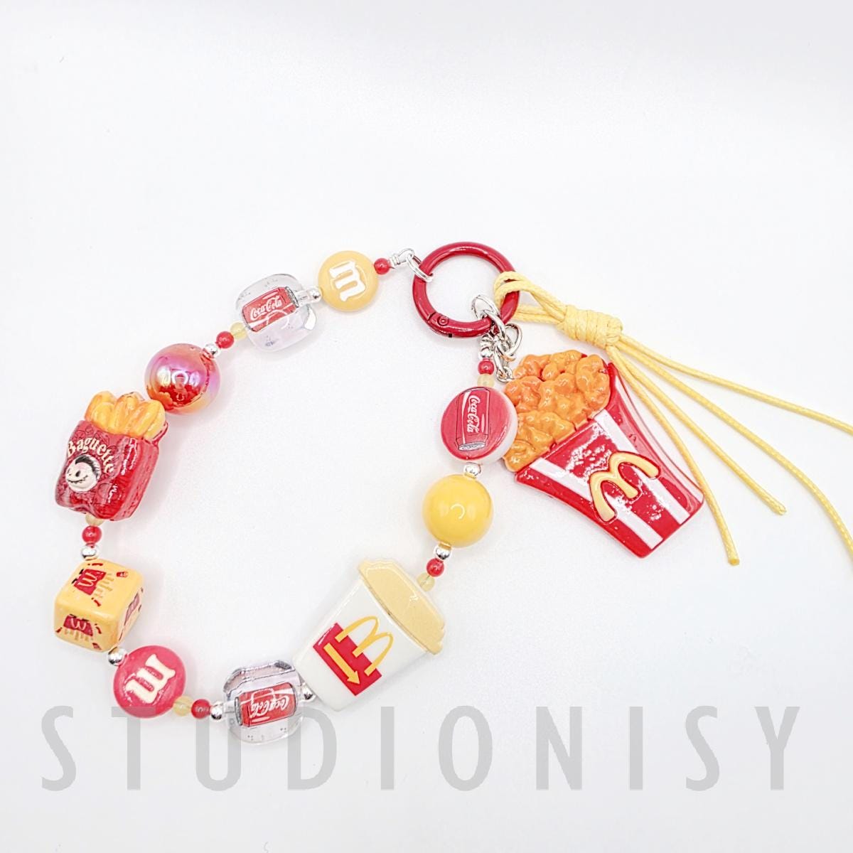StudioNisy Cute beaded keychains, phone chains or bag charm McDs, plastic charms
