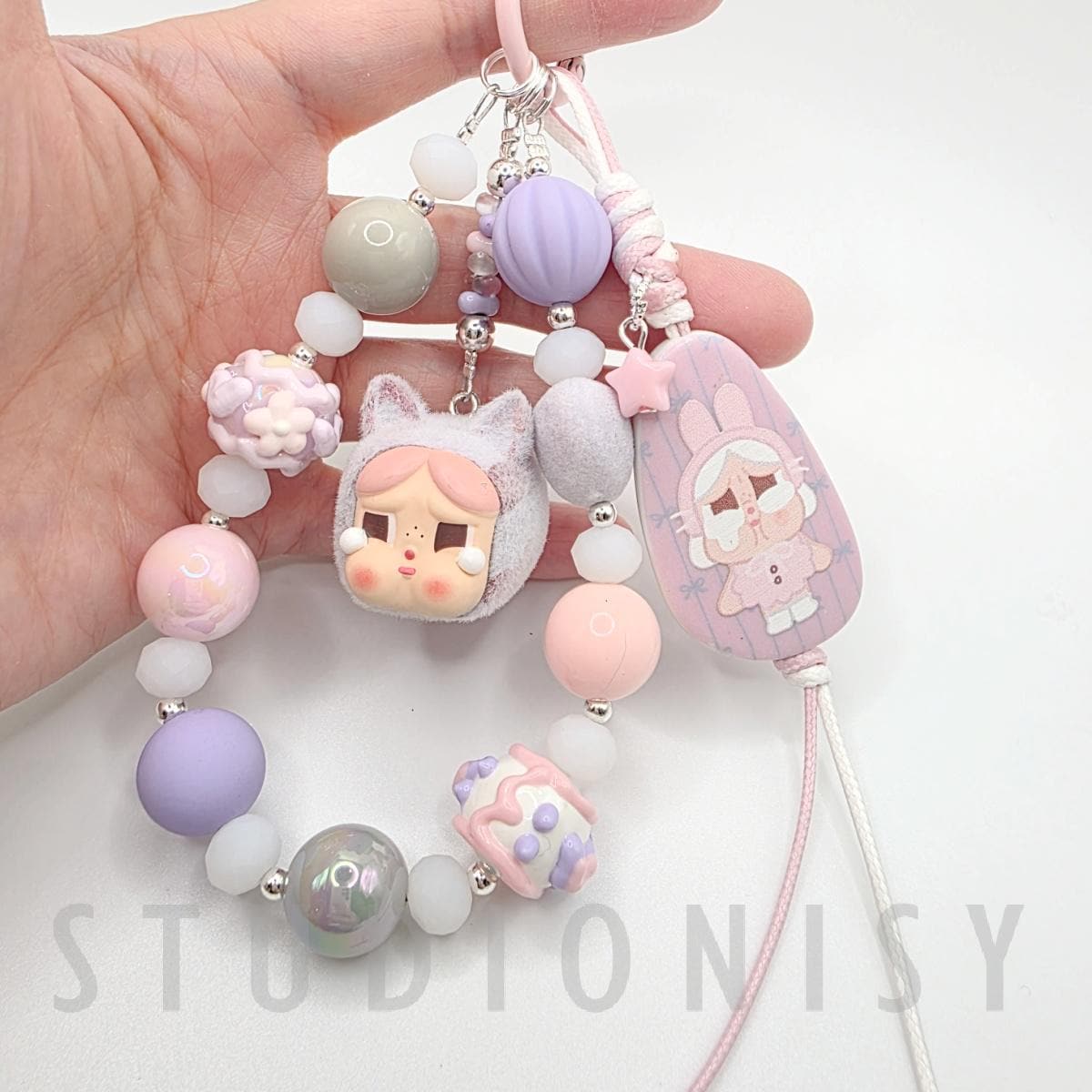StudioNisy Handmade Crybaby Powerpuff beaded keychain or phone charm bag charm