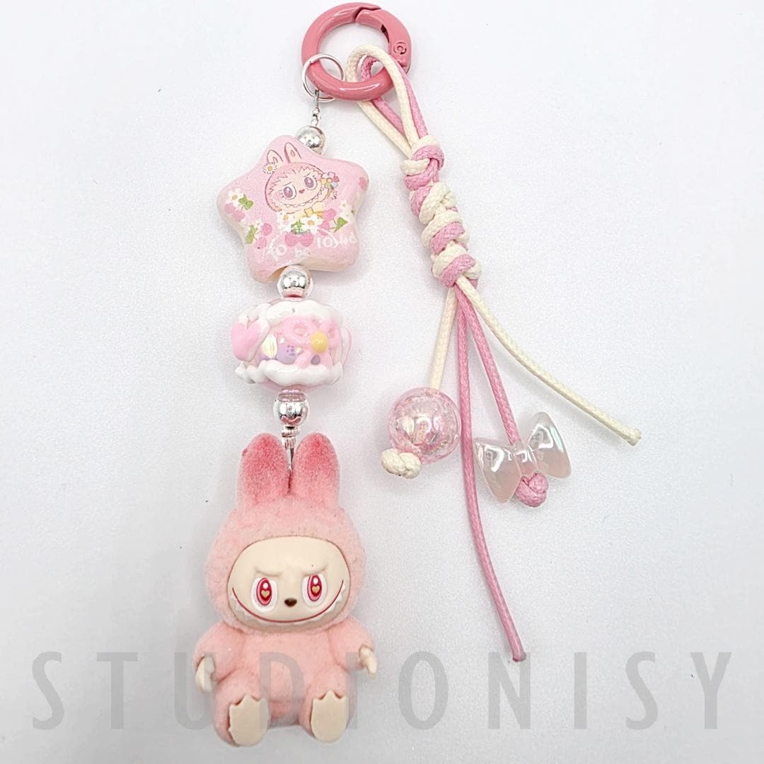 StudioNisy Labu Bean with Labu beads one-of-a-kind handmade - keychain or phone charm