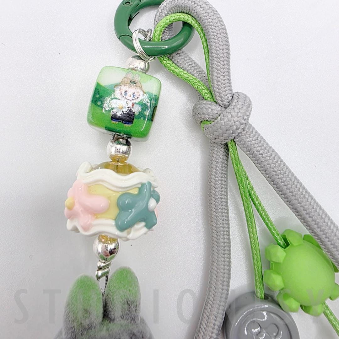 StudioNisy Labu Bean with Labu beads one-of-a-kind handmade - keychain or phone charm