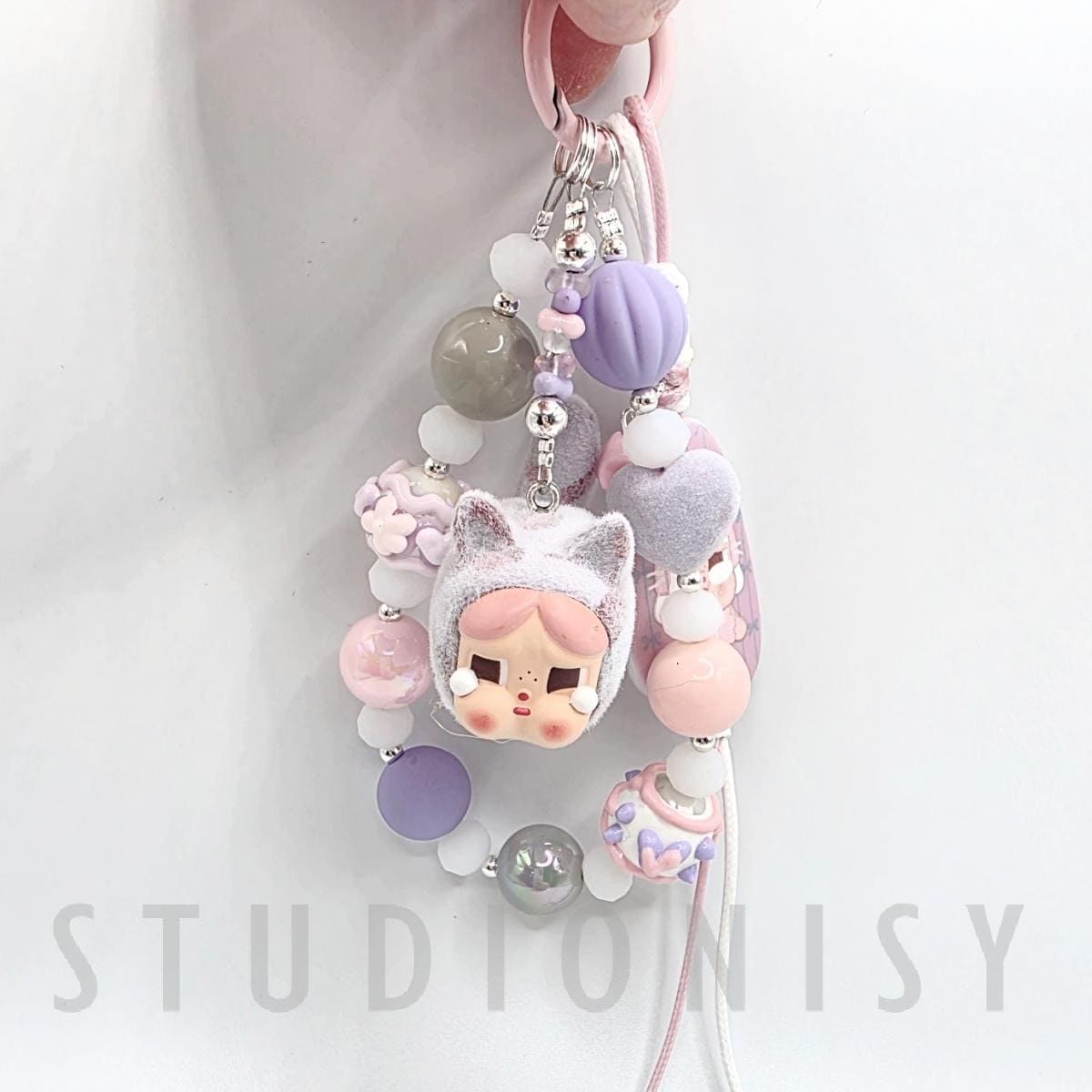 StudioNisy Handmade Crybaby Powerpuff beaded keychain or phone charm bag charm