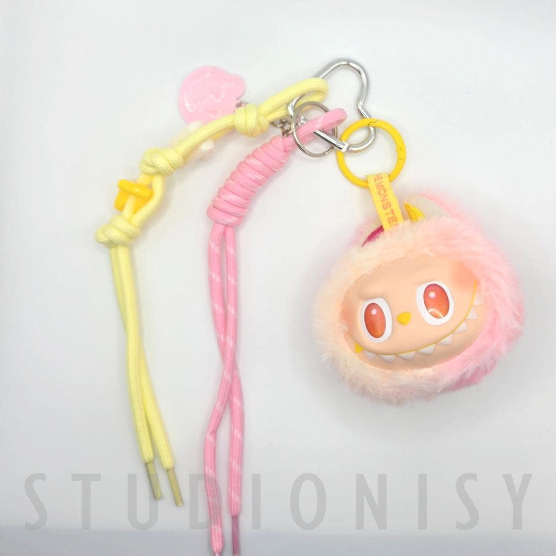 StudioNisy Handmade BIE Big into Energy Labu Head Plushy keychain, or bag charm Labubu head,