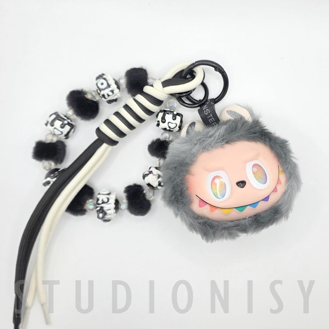 StudioNisy Handmade BIE Big into Energy Labu Head Plushy keychain, or bag charm Labubu head,