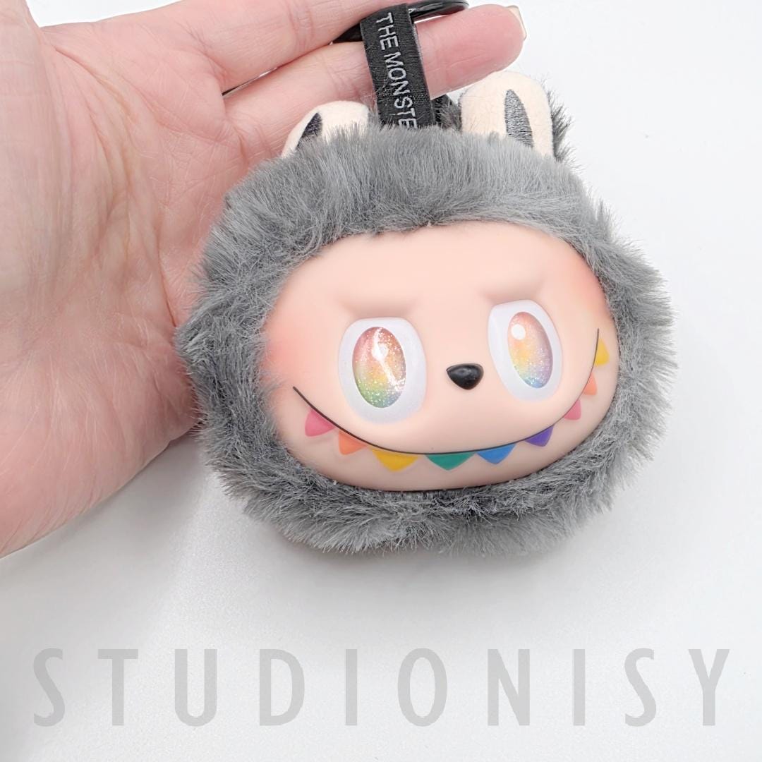 StudioNisy Handmade BIE Big into Energy Labu Head Plushy keychain, or bag charm Labubu head,