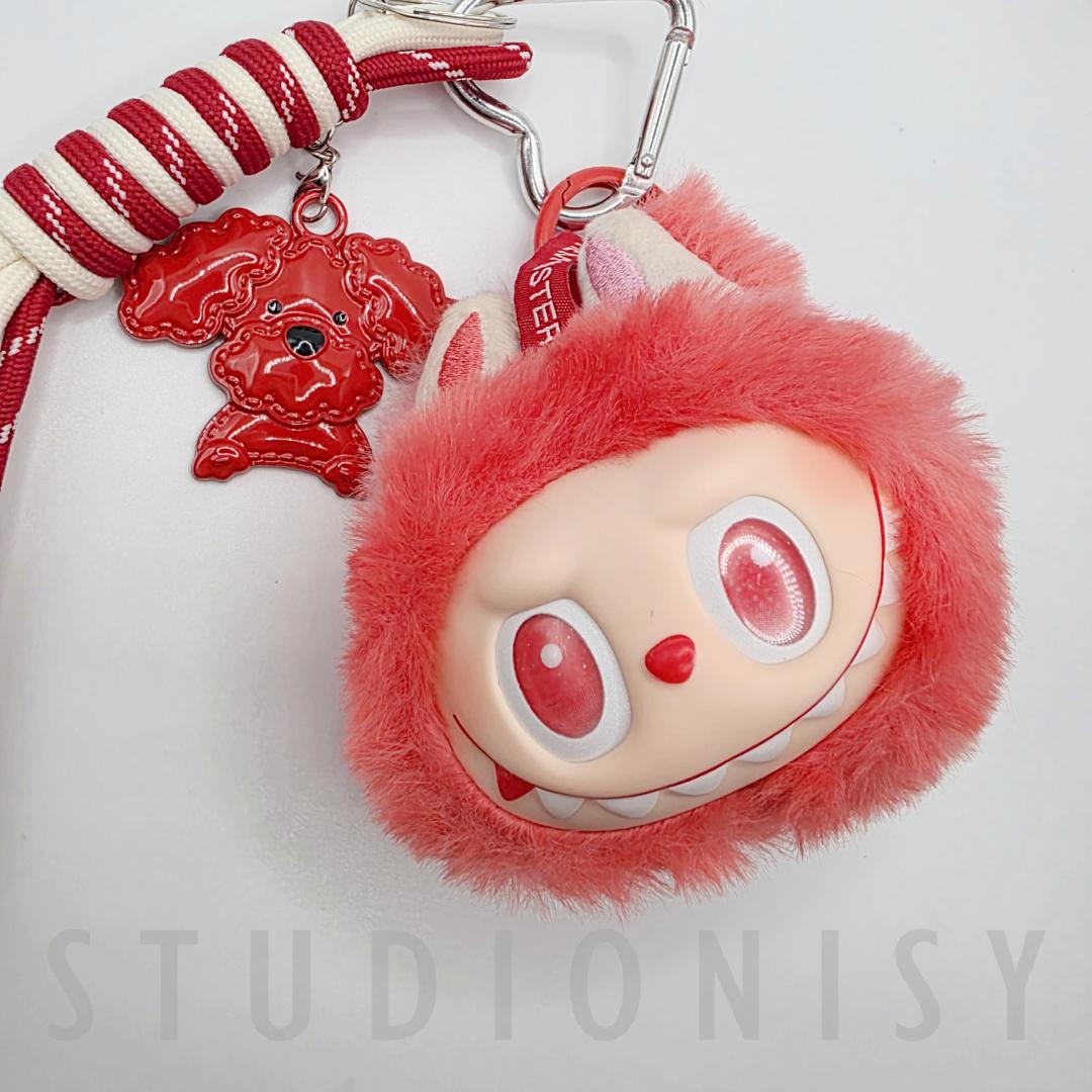 StudioNisy Handmade BIE Big into Energy Labu Head Plushy keychain, or bag charm Labubu head,