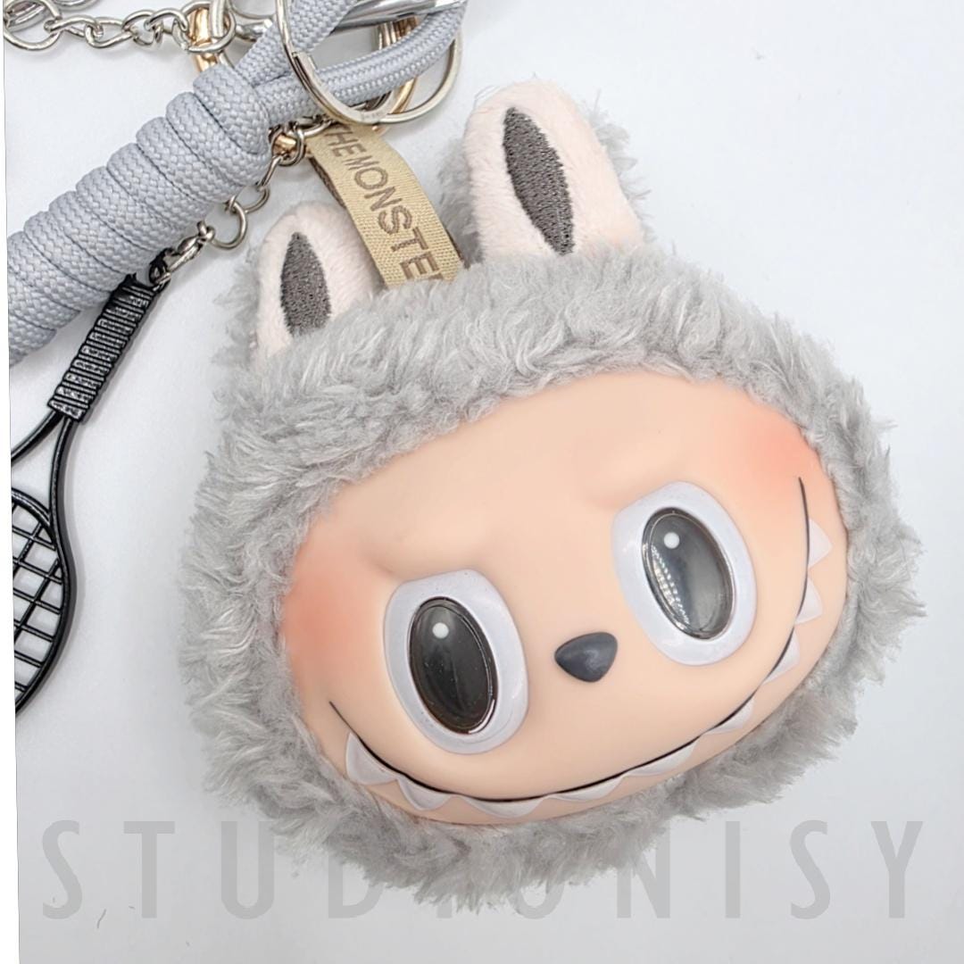 StudioNisy Handmade Labu Head MACARON Plushy keychain, or bag charm Labubu head,