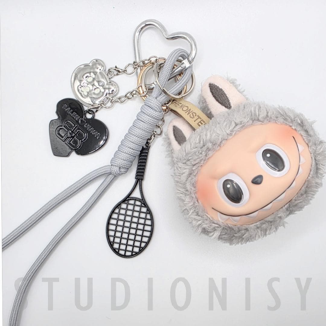 StudioNisy Handmade Labu Head MACARON Plushy keychain, or bag charm Labubu head,
