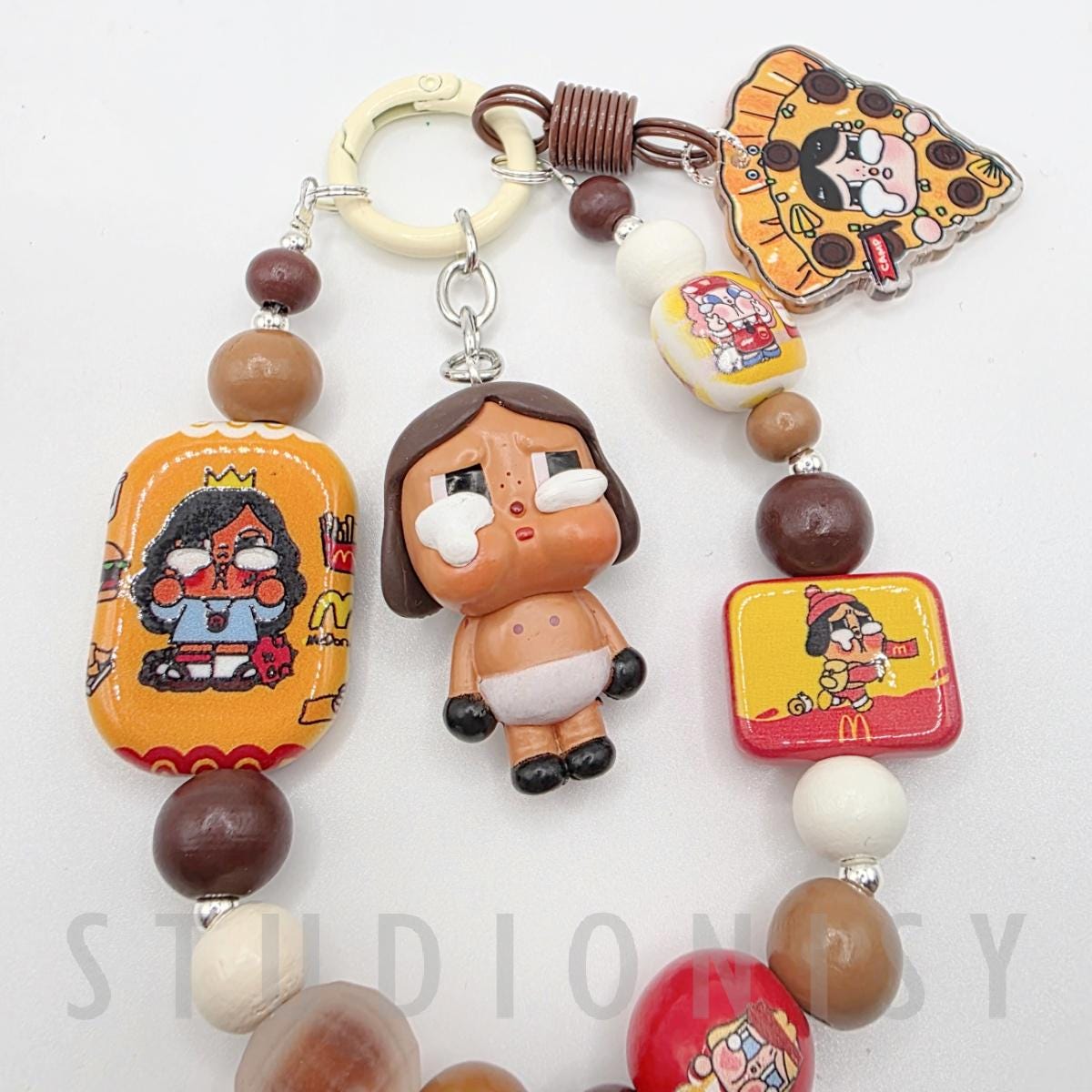 StudioNisy Mini bean Crybaby crying again unique beaded keychain