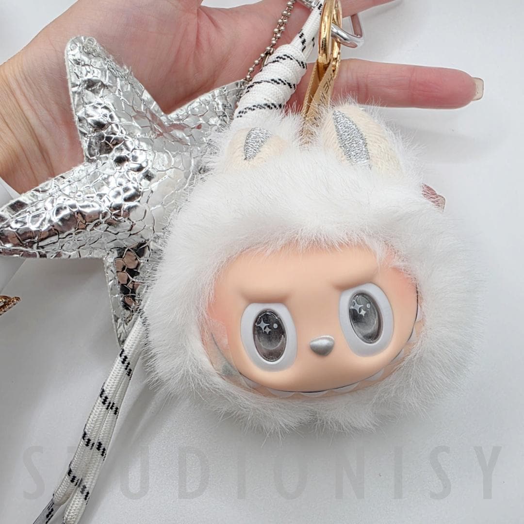 Handmade Labu Head Plushy Keychain: Collectible Bag Charm