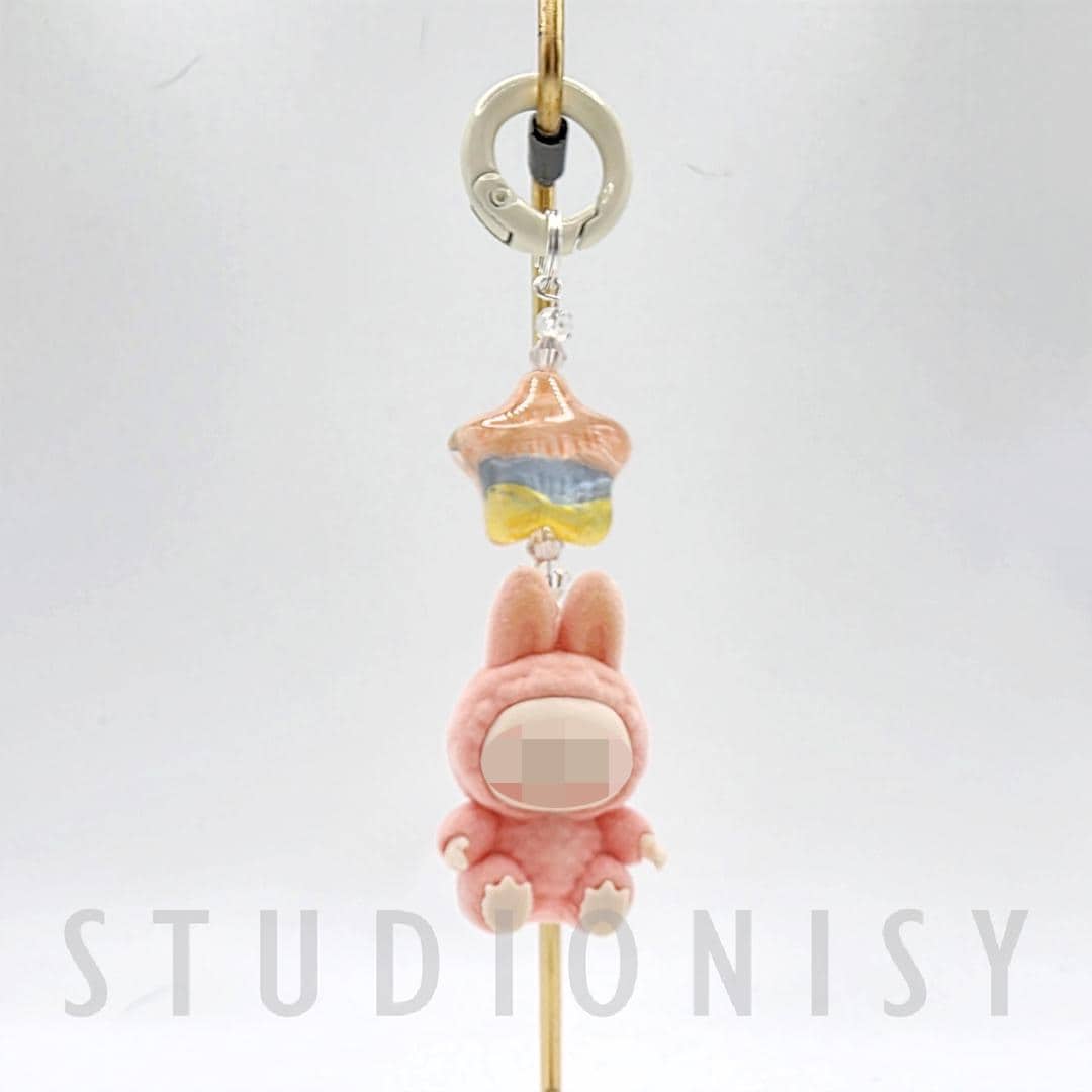 StudioNisy Handmade Labu crybb Bean with custom special bead - handmade keychain or phone charm