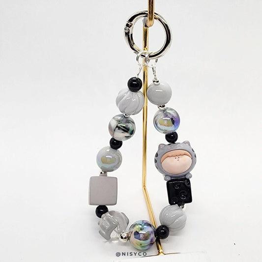 Authentic AMLSS Bean handmade painted beads keychain or phone charm Kawaii Japan | Cute Chain Christmas Gift