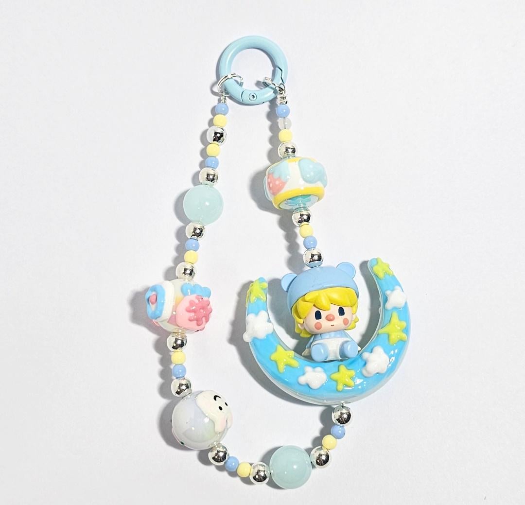 POPMART Sweet Bean authentic popbean moon bead keychain or phone charm | Kawaii , Cute Chain Gift Mother's Day