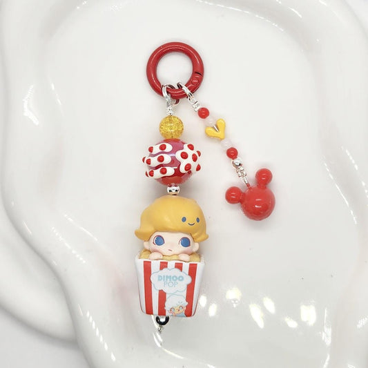Dimoo edited bean figure small keychain, one of a kind, great gift, phone charm Mother's Day
