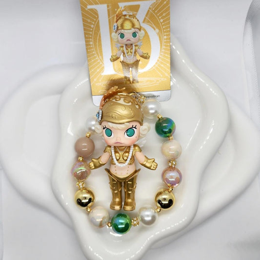 Authentic POPMART 13TH Anniversary MOLLY goddess with ID card one-of-a-kind handmade- keychain or phone charm,