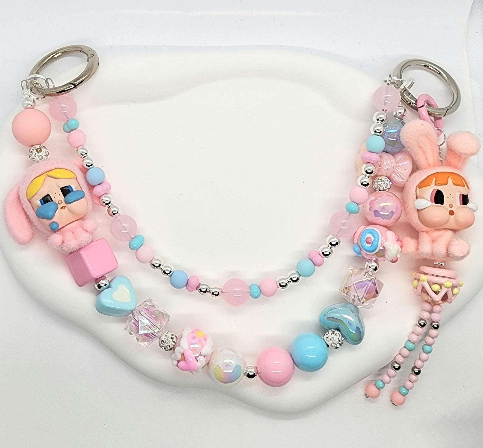 Beaded Bag Chain | one-of-a-kind handmade | Labubu | charms, Have a seat, Macaron, Valentine's Gift, high quality beads