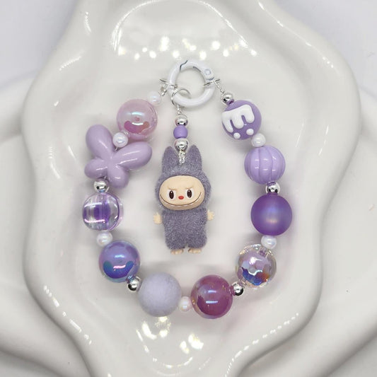 Labubu The Monsters POPMART Bean one-of-a-kind high quality beads - keychain or phone charm, furry | Macaron Larger | Gift