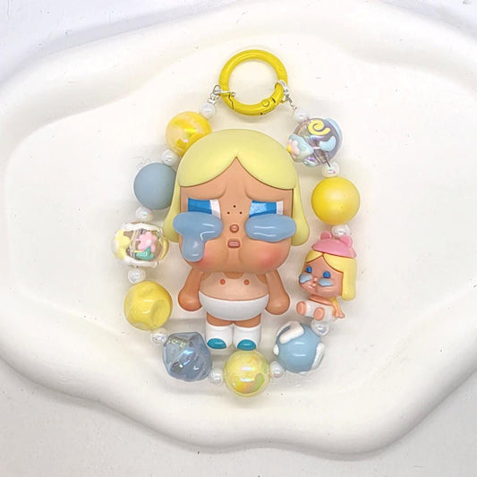 Authentic POPMART Crybaby keychain with beaded chain | phone or bag charm