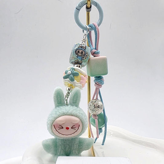 Cute Labubu Furry large bean with beaded cord, cellphone or bag charm | miu | labubu beads, Mother's Day
