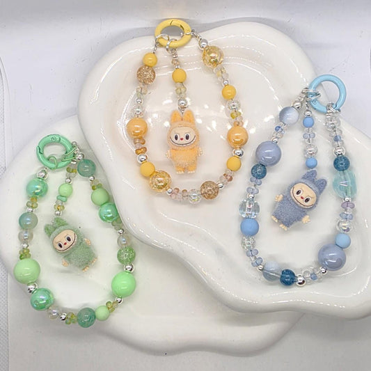 Labubu The Monsters Bean one-of-a-kind high quality beads - keychain or phone charm, furry | Macaron small| Mother's Day