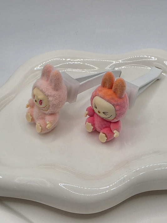 Labubu The Monsters short fur Bean car vent accessory! one-of-a-kind handmade
