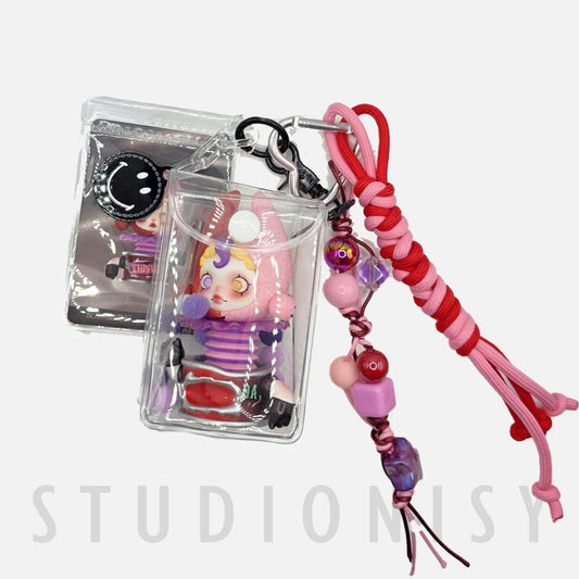 StudioNisy Blindbox Authentic POPMART Skull Panda Labu keychain with beaded chain | phone or bag charm