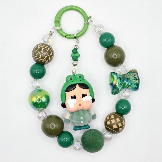 Crybaby Crying Again handmade medium sized bean beaded keychain or phone charm | Kawaii Japan | Cute Chain Gift
