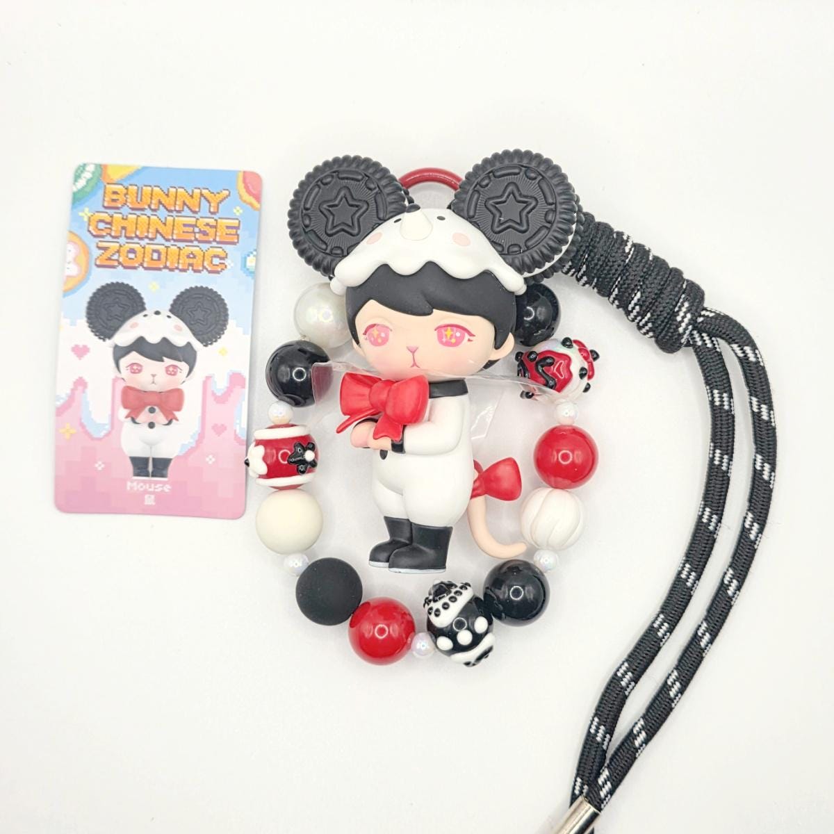 StudioNisy Authentic Popmart BUNNY horoscope with beaded keychain and Figure Kawaii | Cute Chain