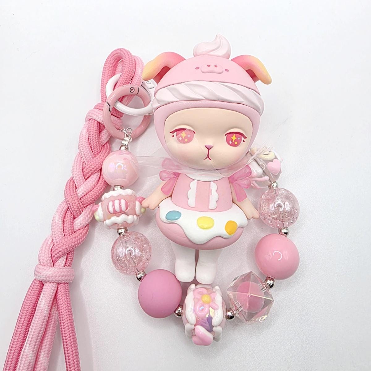 StudioNisy Authentic Popmart BUNNY horoscope with beaded keychain and Figure Kawaii | Cute Chain