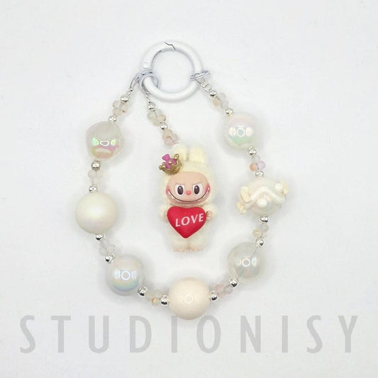 StudioNisy Handmade keychain/phone strap Labubu The Monsters LOVE POPMART Bean 2